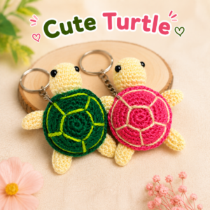 Green & Pink Turtle Keychain Combo