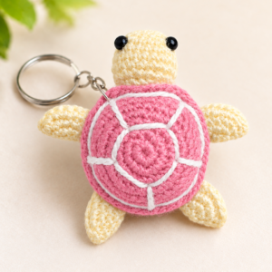 Pink Turtle Keychain
